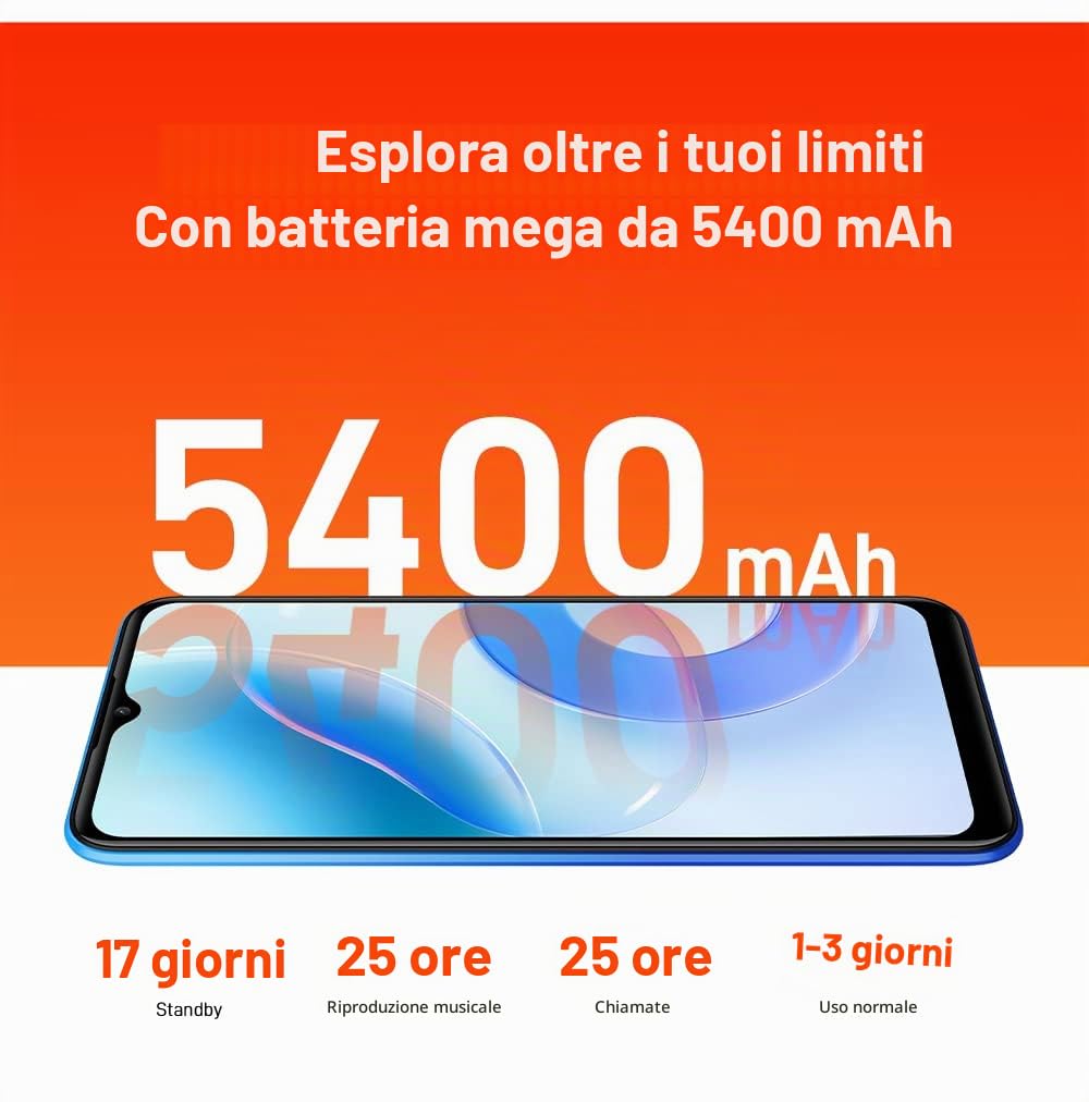 Smartphone Libero X96, Cellulare Android Senza Contratto, Octa Core, 2GB RAM 32GB ROM, Batteria 5400mAh, Tripla Fotocamera 8MP, Schermo Waterdrop 6,52'', Dual SIM+SD 3 Slot, Impronta GPS Verde