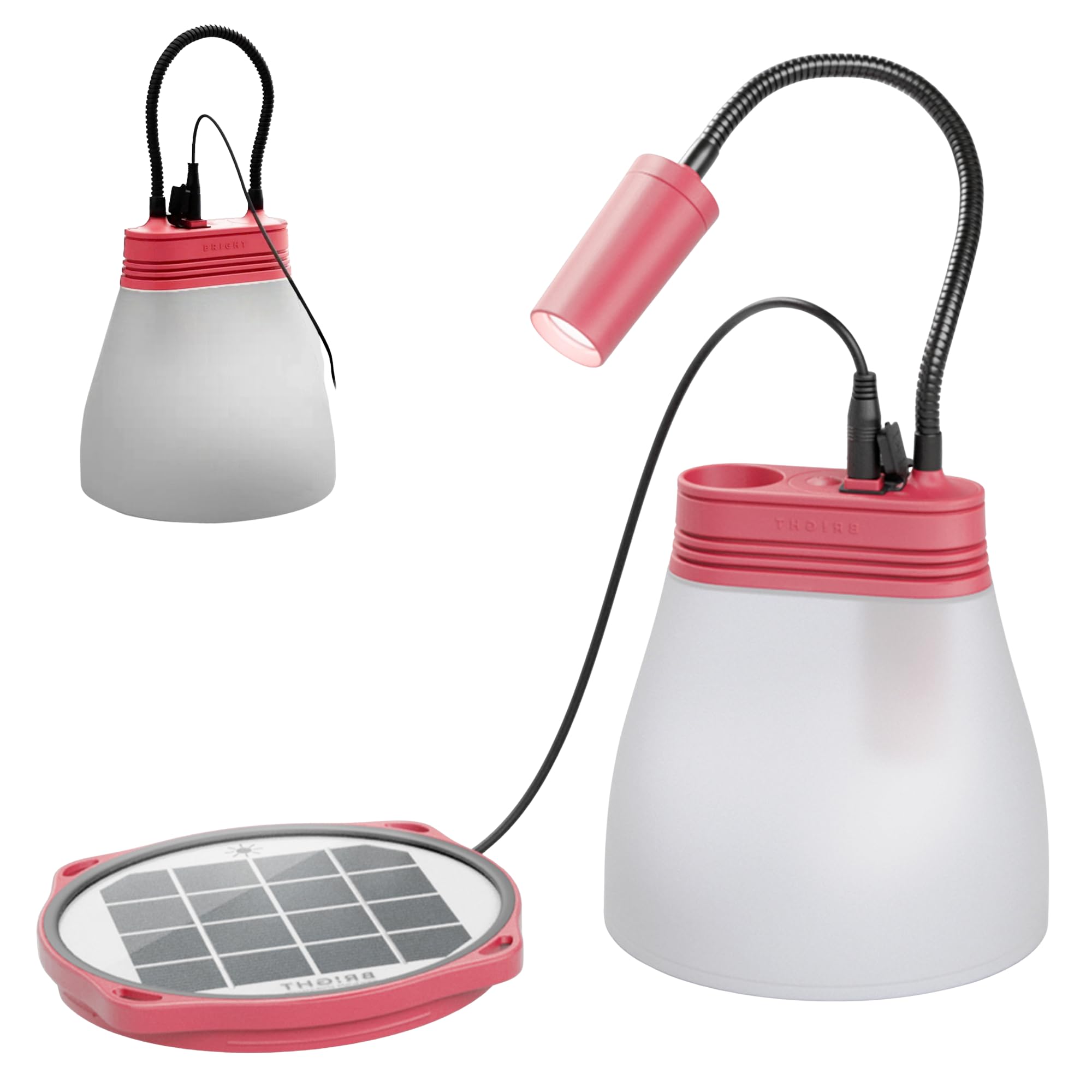 BRIGHT SunBell 80 Solarlampe LED, USB-Ladestation, 180 Std. Laufzeit | 3-in-1 Campinglampe, Integrierte USB-Ladestation, Wechselbare Batterie, IP64 wetterfest