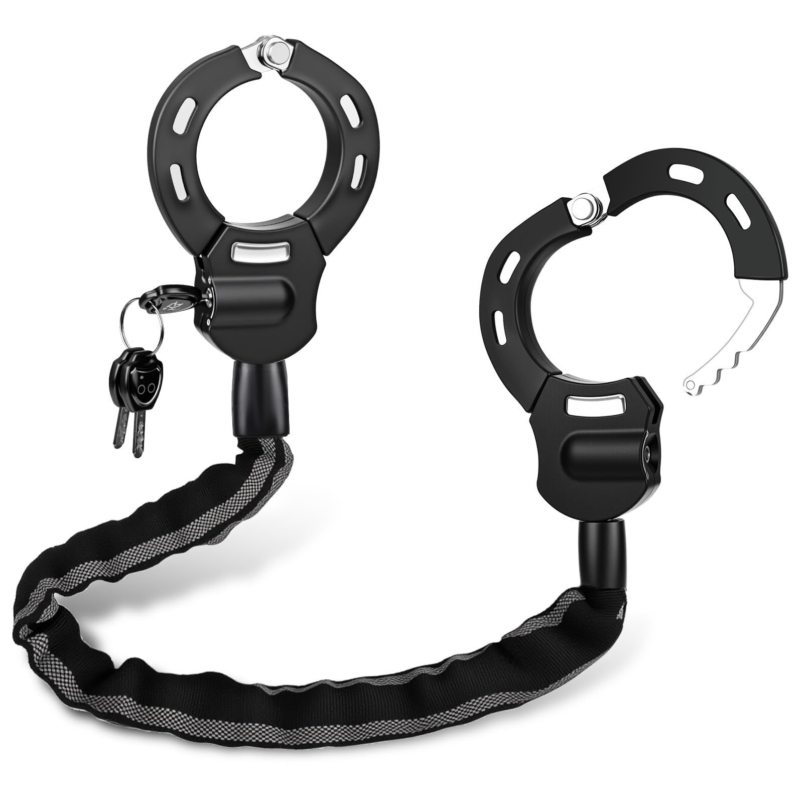 GuKKK E Scooter Schloss,Handschellenschloss mit Schlüssel, Fahrradschloss für E Scooter mit Gummi-Lock-Hülse, 92CM, 1.5KG, Hochsicherheitsschloss ideal für Scooter, Fahrrad & E-Bike, Motorrad