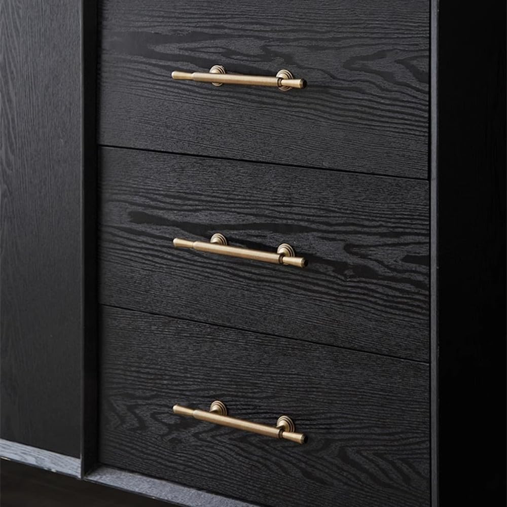 Maniglie e pomelli antichi in ottone massiccio, semplici maniglie per mobili da cucina, cassetti a T per camera da letto, passo, fila, 96 mm