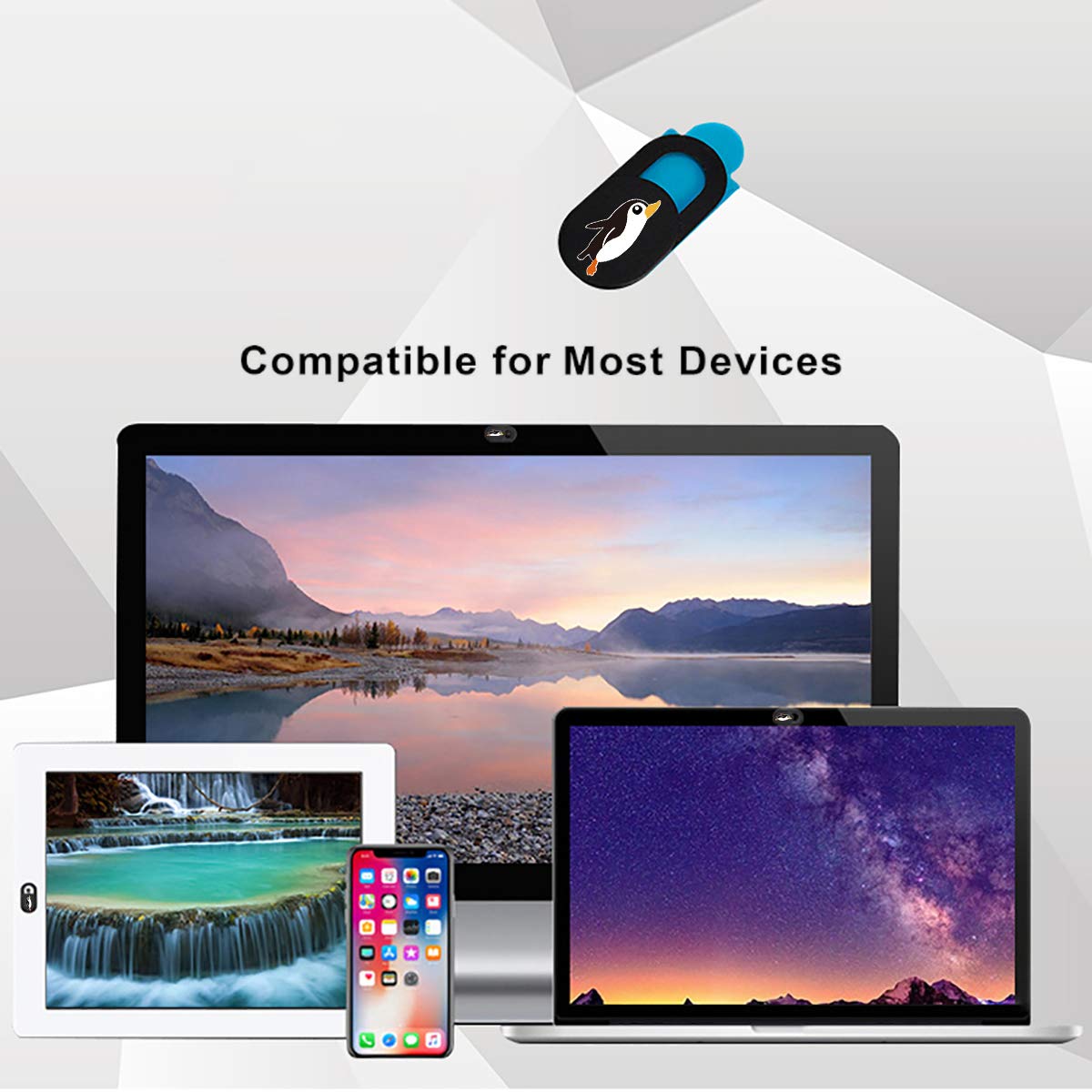 SIREG Pokrowiec na kamerę internetową Slide 0.1 cm ultracienka osłona kamery internetowej do laptopów MacBook Pro, smartfonów, tabletów Mac, PC, dla ochrony prywatności (samochód czarny i 3 sztuki)