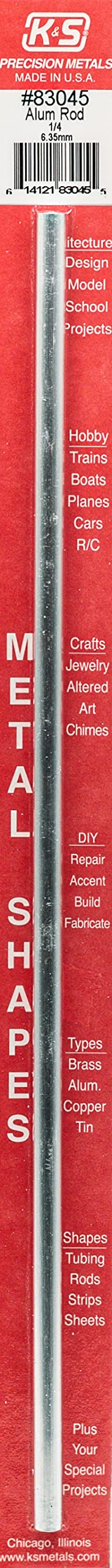 K&S Precision Metals 83045 Solid Round Aluminum Rod, 1/4" OD x 12" Length, 0.25 in Outside Diameter, 1 pcs per car, Made in USA (B00G6J6P30) Amazon Price History, Amazon Price Tracker