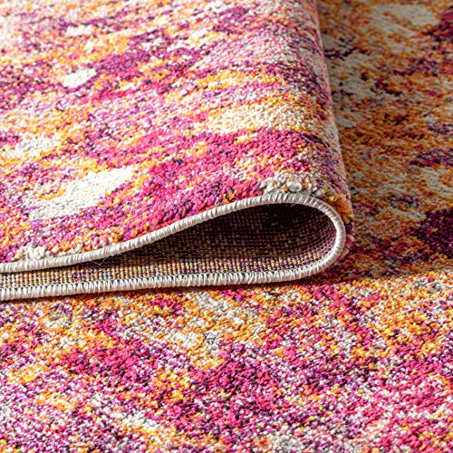 JONATHAN Y Tapete Decorativo Abstracto Rosa/Naranja 160x91 cm miniatura 5