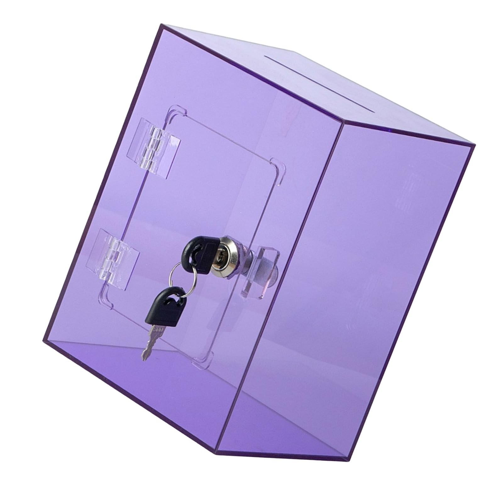 Buxuaaaa Purple Unbreakable Clear Cash Storage Jar With Child Friendly Savings Container Thick Acrylic Construction Secure Savings Jar With Removable