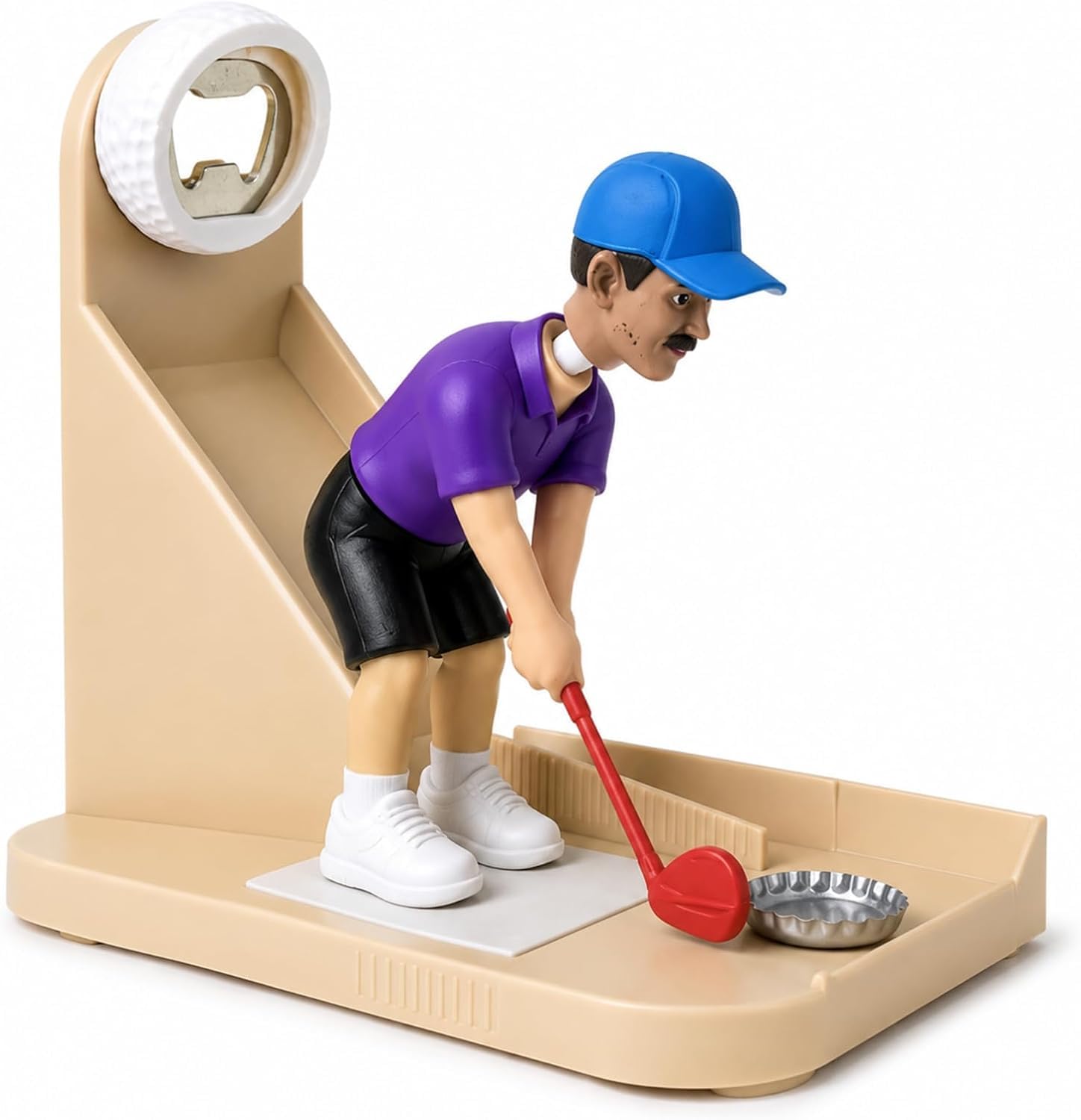 Flaschenöffner Golf-Bierflaschenöffner-Spielzeug, 3D-gedruckter Flaschenverschluss-Werfer mit Golfschwung-Motiv für Bierliebhaber, Golfbegeisterte, Männerbereich und Bar (Stil 1)