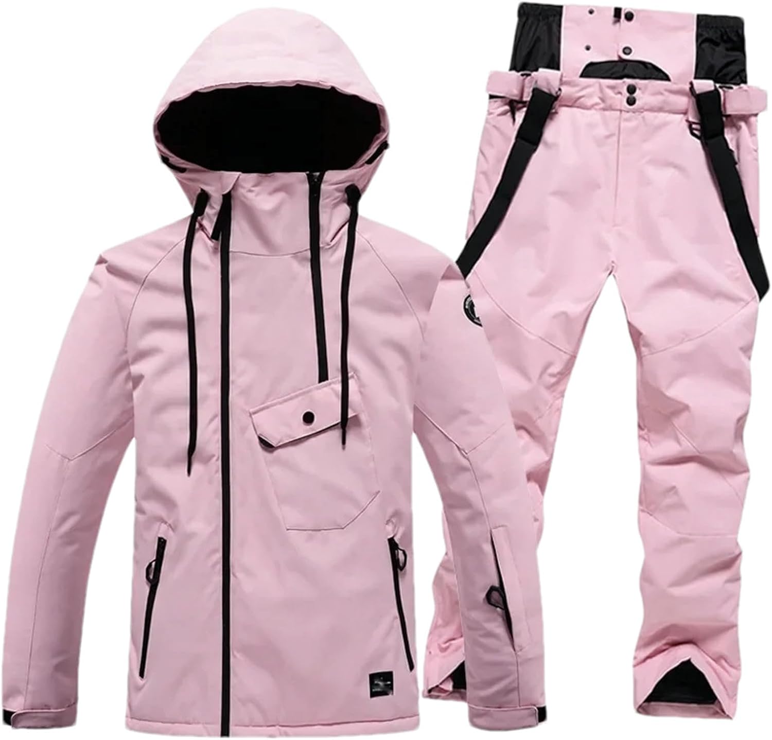 Men Breathable Skiing Set Winter Ski Suits Solid Color Windproof Waterproof Clothing Suit