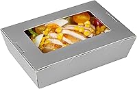 Vista 2 de Restaurantware Cafe Vision - Cajas desechables de 42 onzas para llevar, 200 cajas de papel para alimentos, bloqueo de bisagra, resistente a