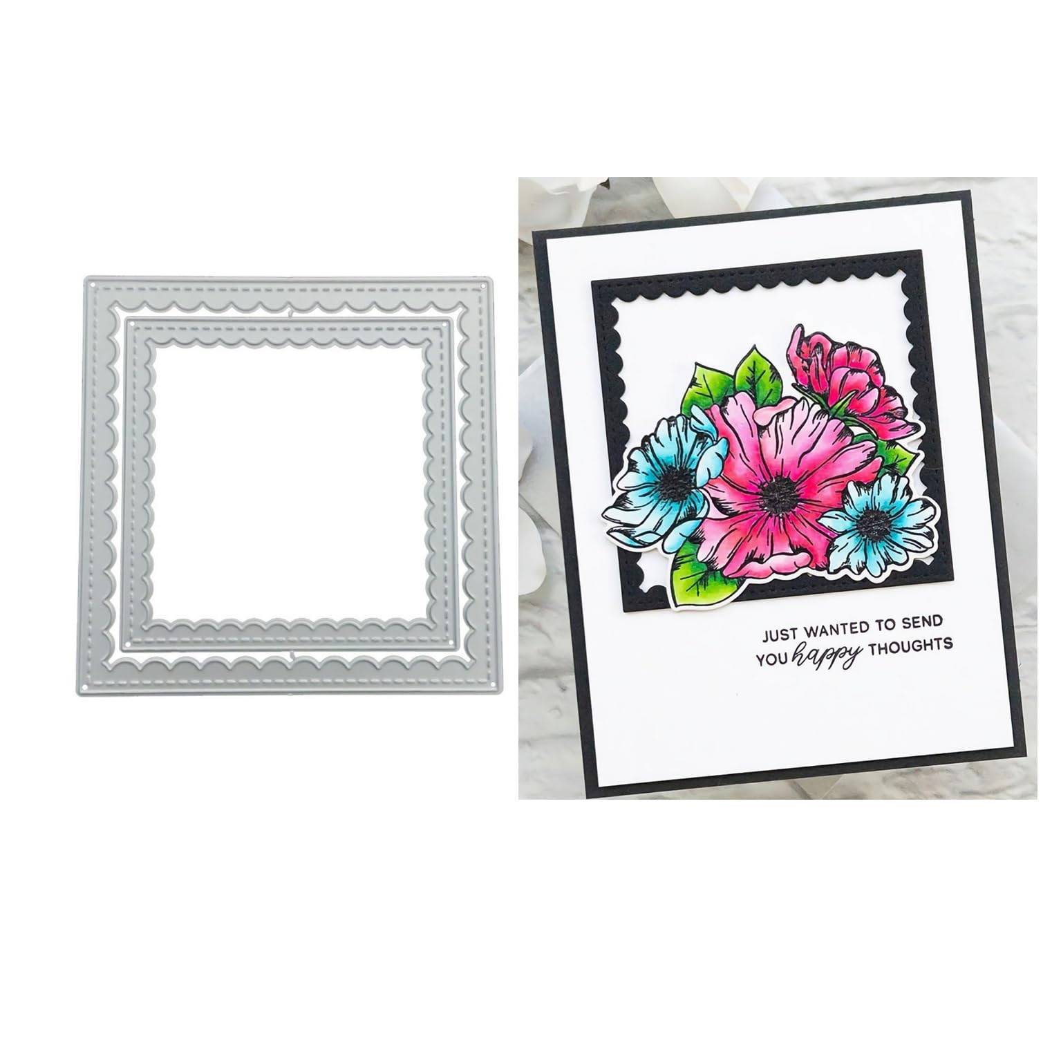 3 Style Rectangle Frame Cutting Dies Frame Background Carbon Steel Die Cuts For DIY Crafting Embossing Stencil Template