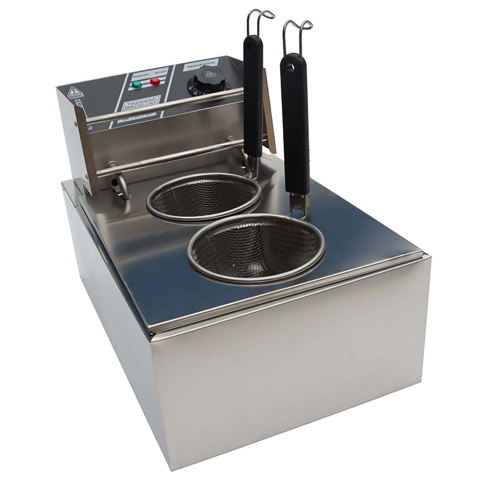 WYDDDARY 2 Holes Noodles Cooker Machine Commercial Electric Pasta Cooker 10L Capacity Pasta Cooking Tool with 2 baskets 110V 1700W