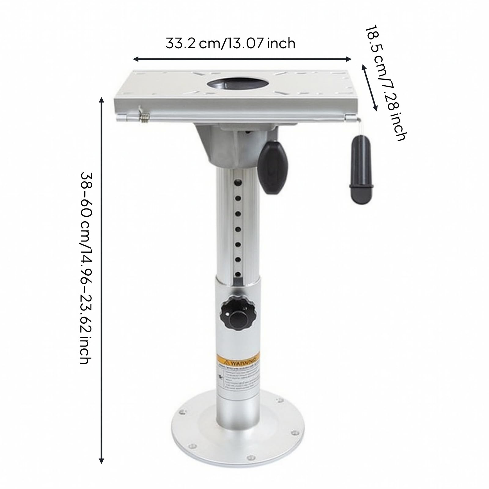 Amagogo Manual Lift Seat Base Sedile Barca, 38-60 Cm, Base Di Sollevamento Manuale Con Pattino