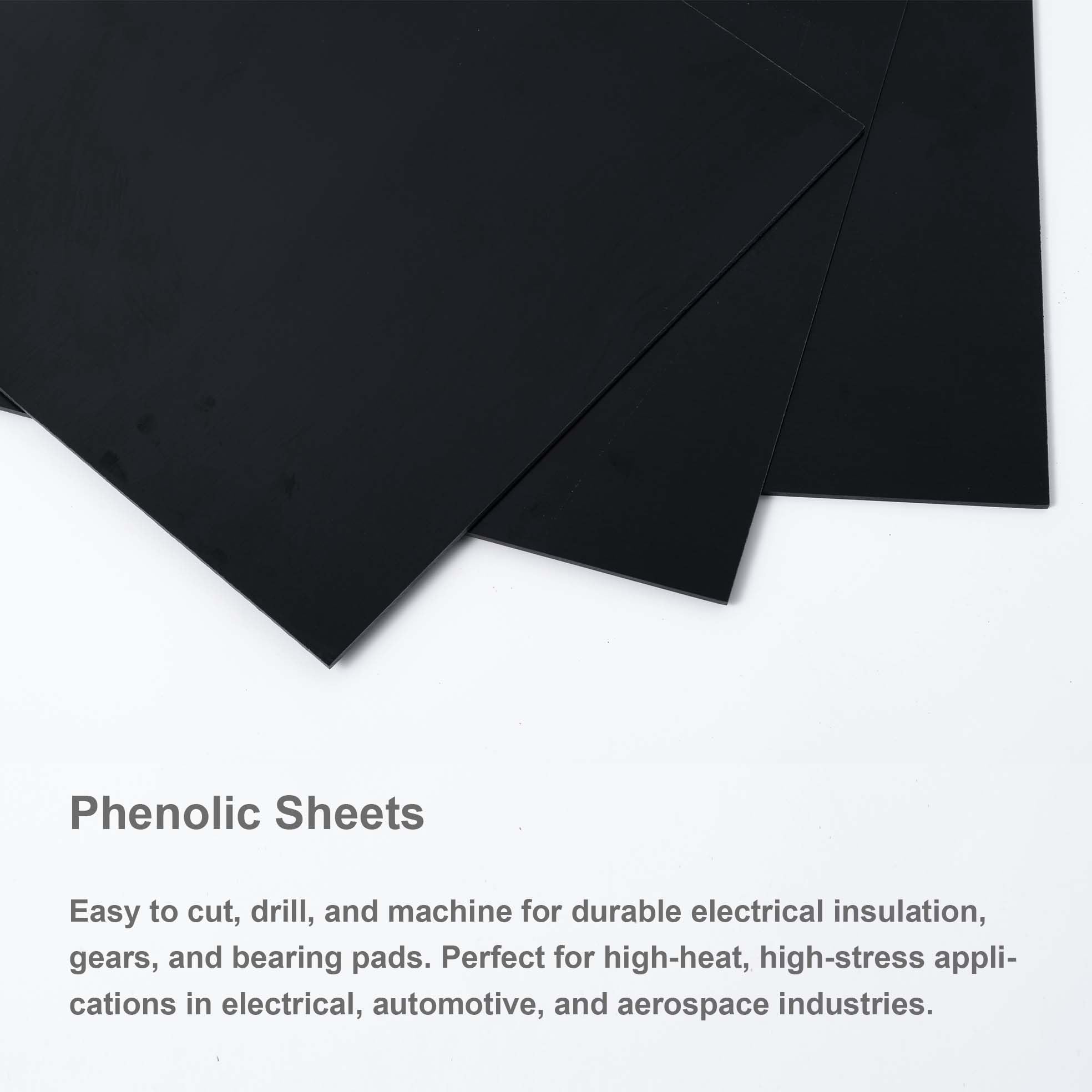 Black Phenolic Sheets - 1/8" Thick, Pack of 3 -6