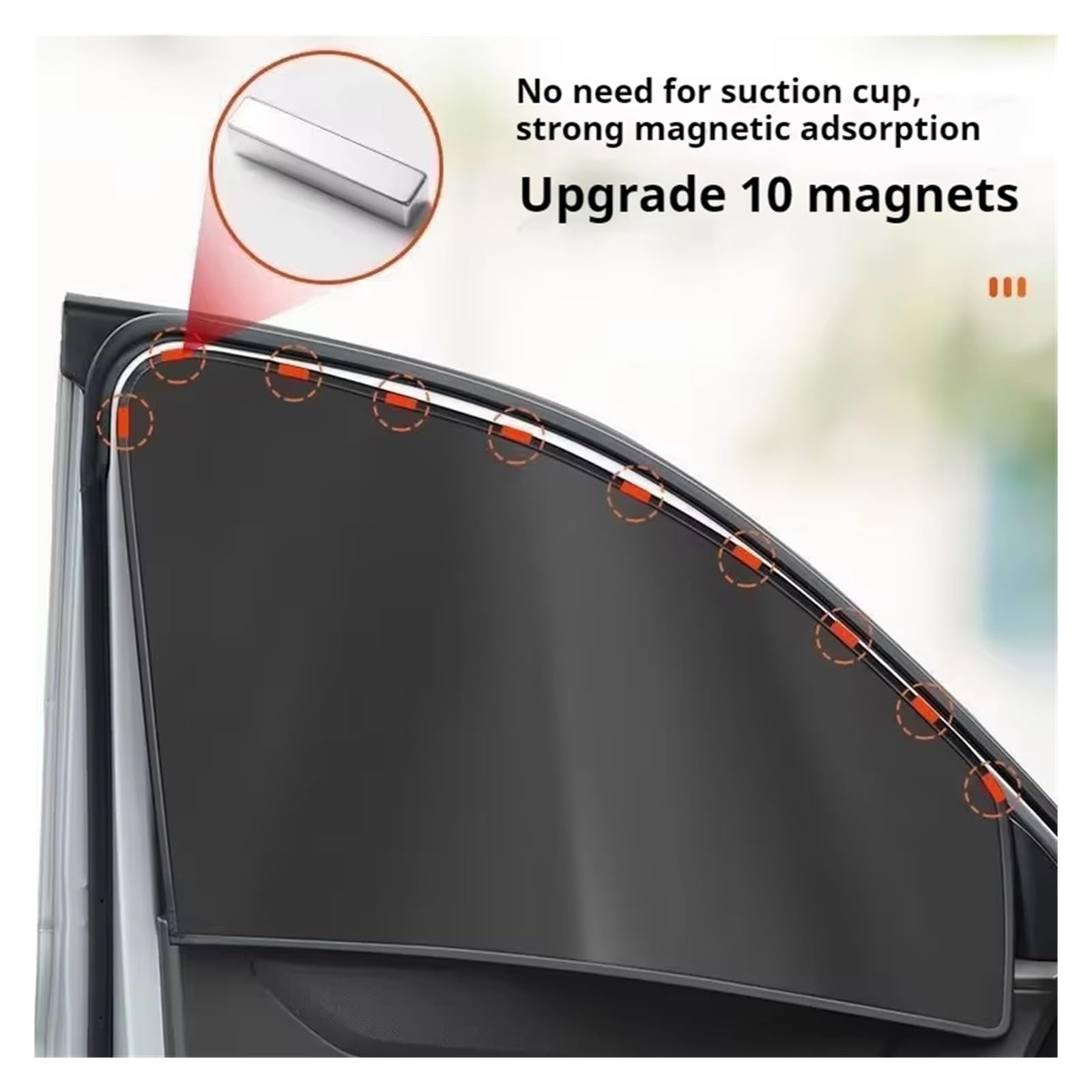 Protector Solar para Parabrisas Parasol Opaco para Parabrisas Protector Solar para Coche Cubiertas para Sombrilla Parte Delantera Y Trasera Magnética Verano(4pc - Side Windows)