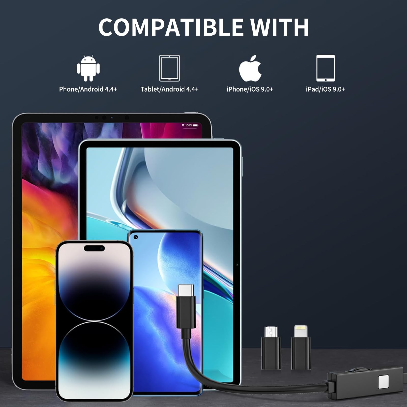 Endoscopio Qimic 1080P HD Con Doppia Lente - Cavo 5m, Impermeabile IP67, Per Android E IPhone, Senza Wi-Fi