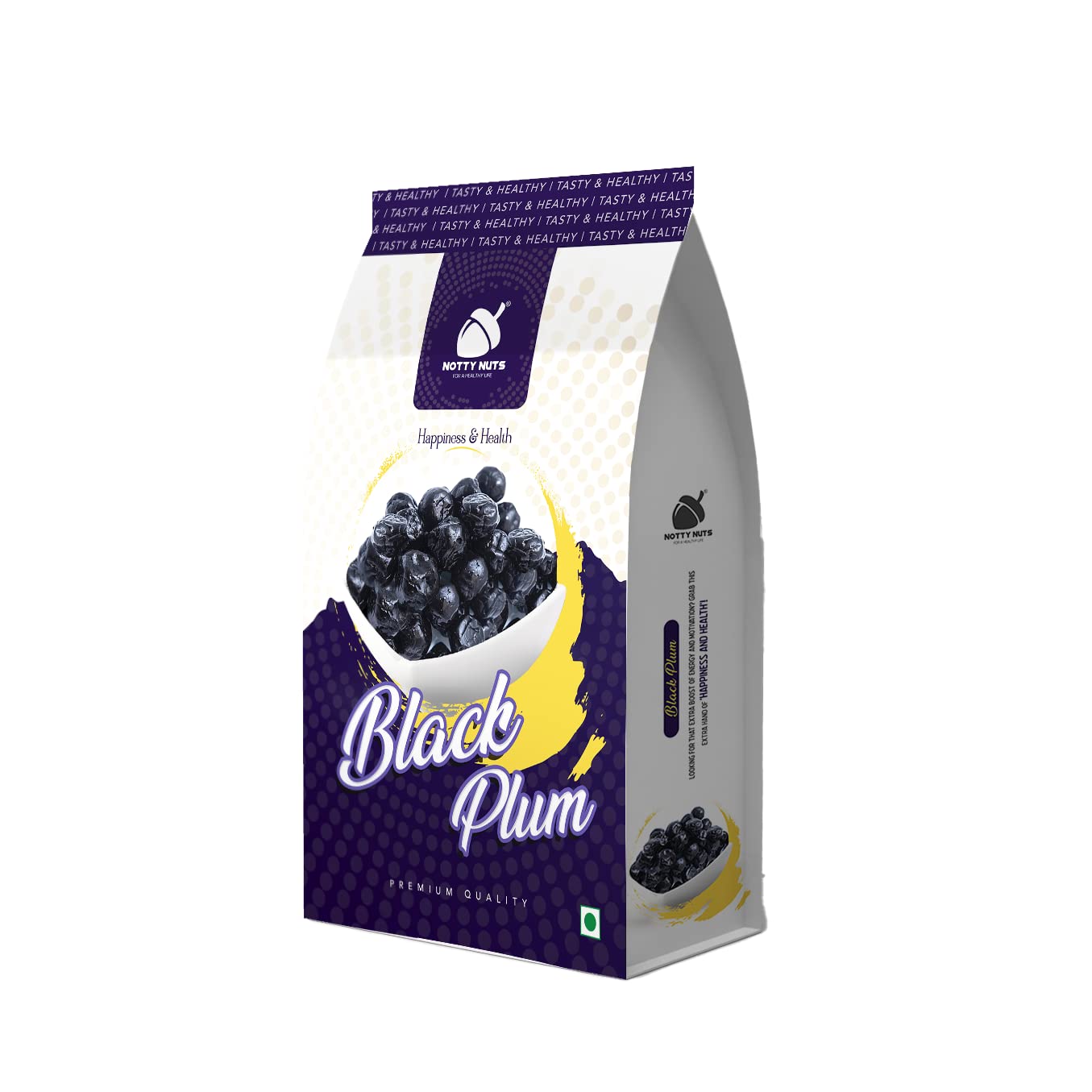 NOTTY NUTS Dried Black Plum/Pitted Prune 1 Kg | Dehydrated Plum | Black Plum Dried Fruit |Hygienically Packed Healthy Snack & Antioxidant Rich Pitted Prune ((1000g (Pack of 4))