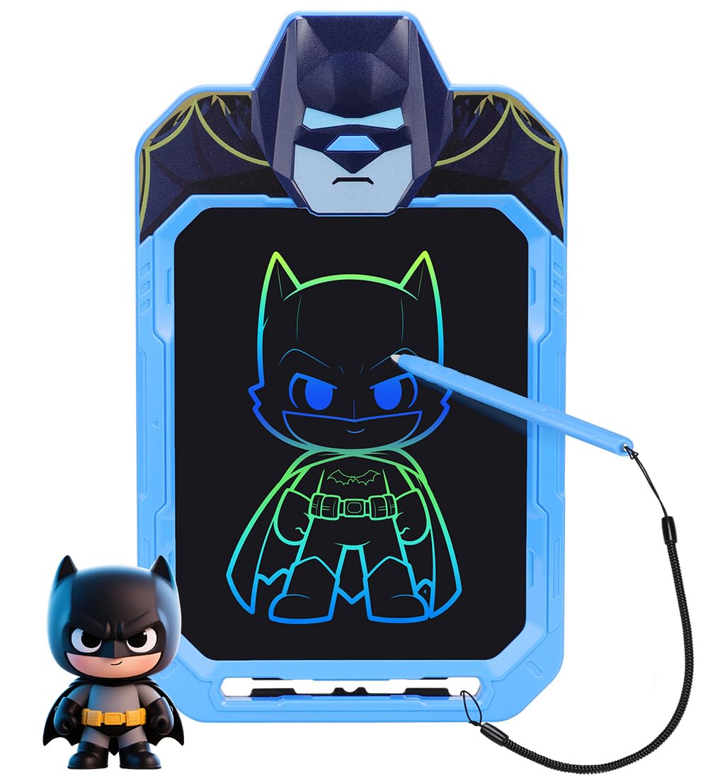 Fullware LCD Writing Tablet for Kids 10 Inch Bat Hero for Toddler 3 4 5 6 7 8 - Paint, Doodle Board, Drawing Pad - Travel Toys, Road Trip Car