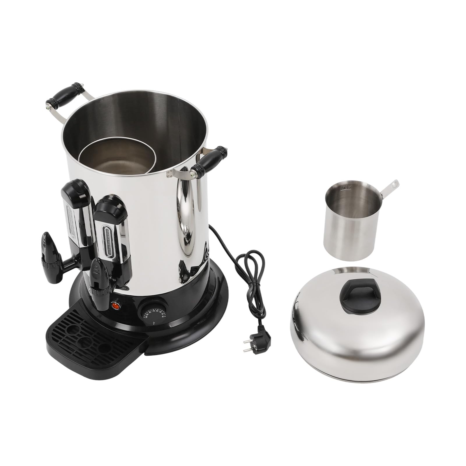 Théière turque 1500 W avec réservoir d'eau de 8 l, machine à thé électrique en acier inoxydable 201 avec passoire, pour thé en vrac et sachets de thé
