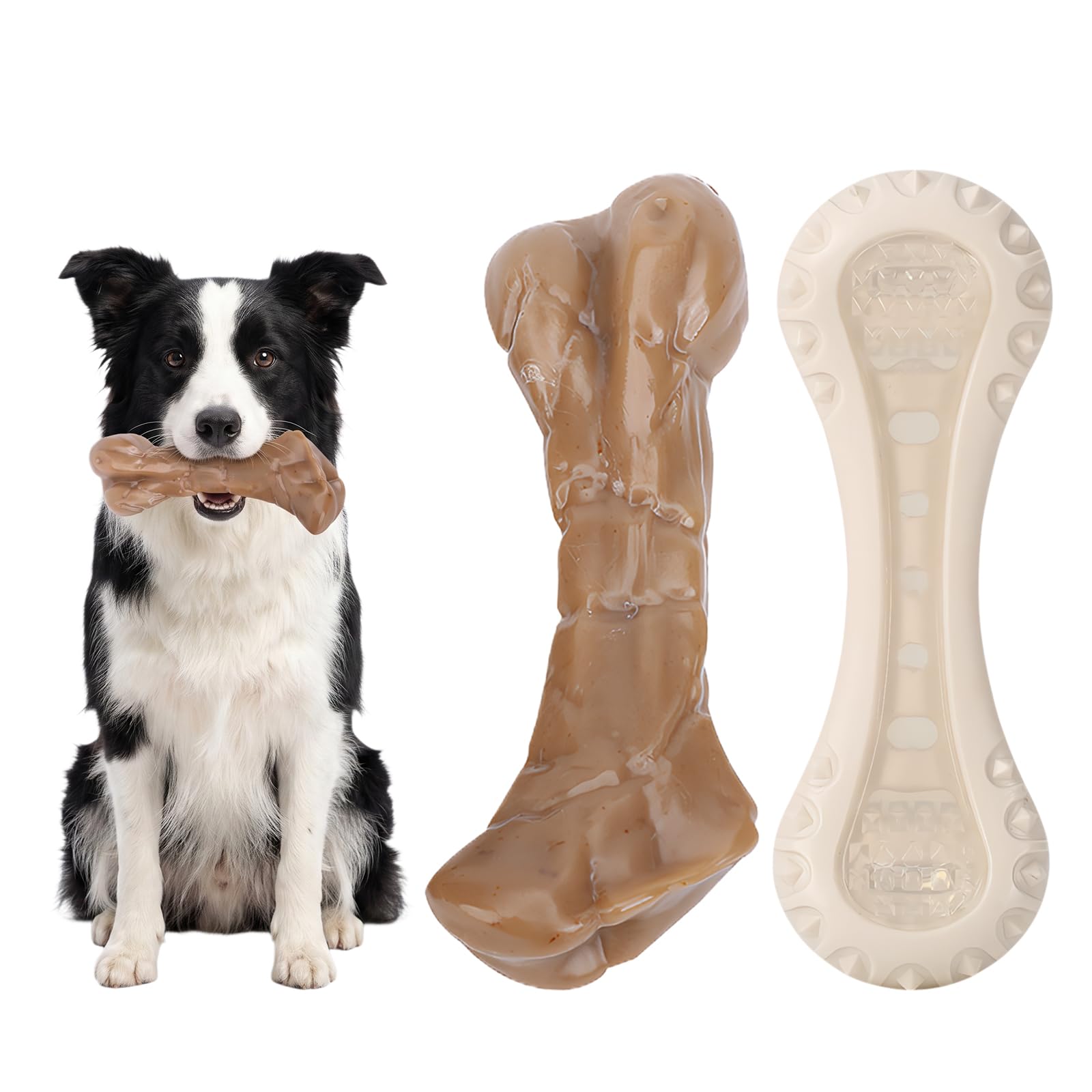 Mnuwoee 2Pcs Indestructible Dog Toys,Dog Chew Toy for Aggressive Chewers