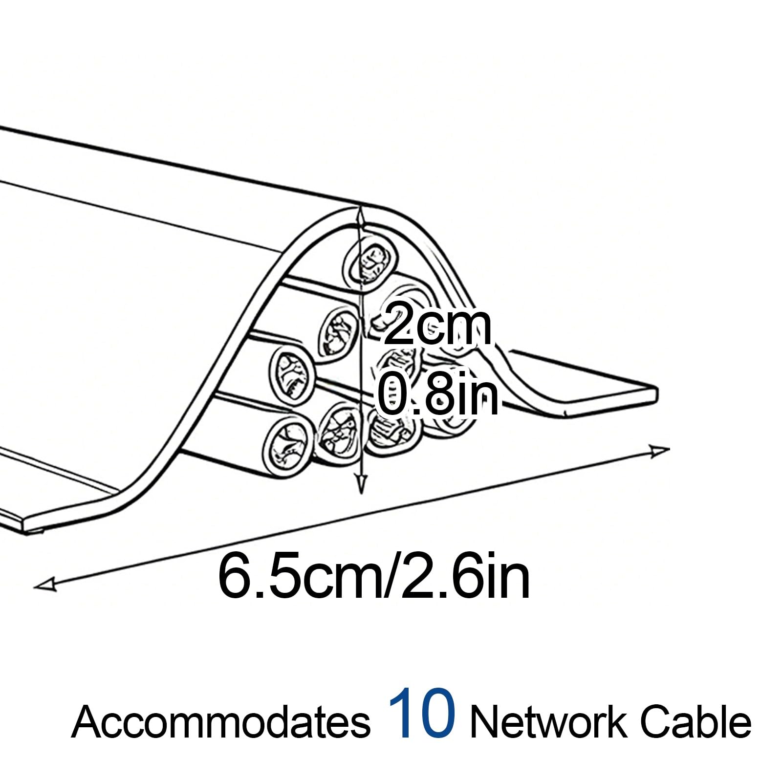 Canalina Passacavi Muro 300cm Canalina Passacavi Flessibile e Autoadesivo Nascondi Cavi per Casa e Ufficio(White,6.5cm/2.6in)