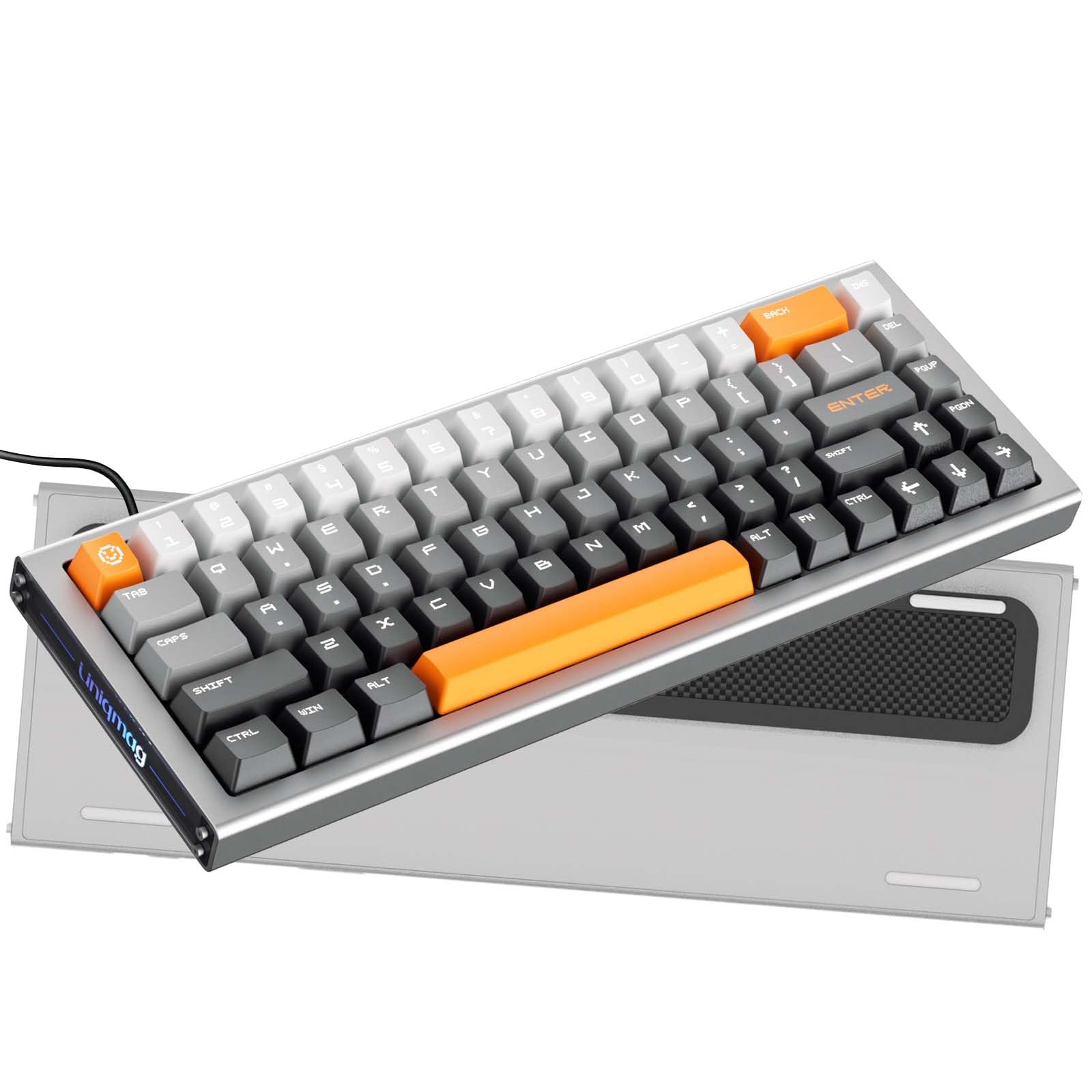 TMR Keyboard,8K Polling Rate,0.08ms Latency,0.005mm Precision,Springless Maglev Switch,Full-Aluminum Weighted Base,0.001-3.5mm Actuation Travel,RGB Lighting,Gasket-Mount,PC+Mac Ready.(UQ68O)