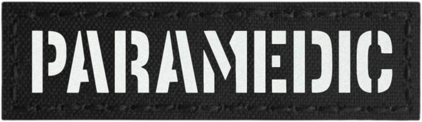 Reflective Paramedic 1x3.5 Name Tape EMS EMT Medic Tactical Touch Fastener Patch