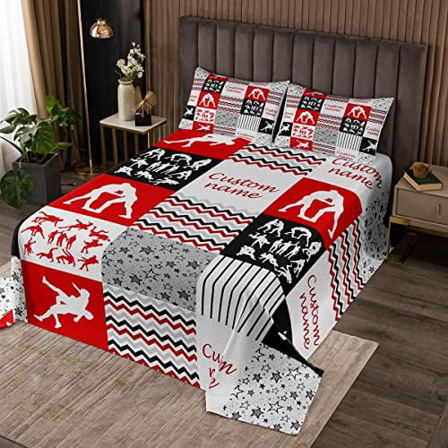 Erosebridal Personalized Jujitsu Quilted Patchwork Buffalo Plaid Coverlet Set for Boys Man,Galaxy Stars Bedspread Competitive Games Quilt Set King,Checkered Grid Plaid Lattice Room Decor