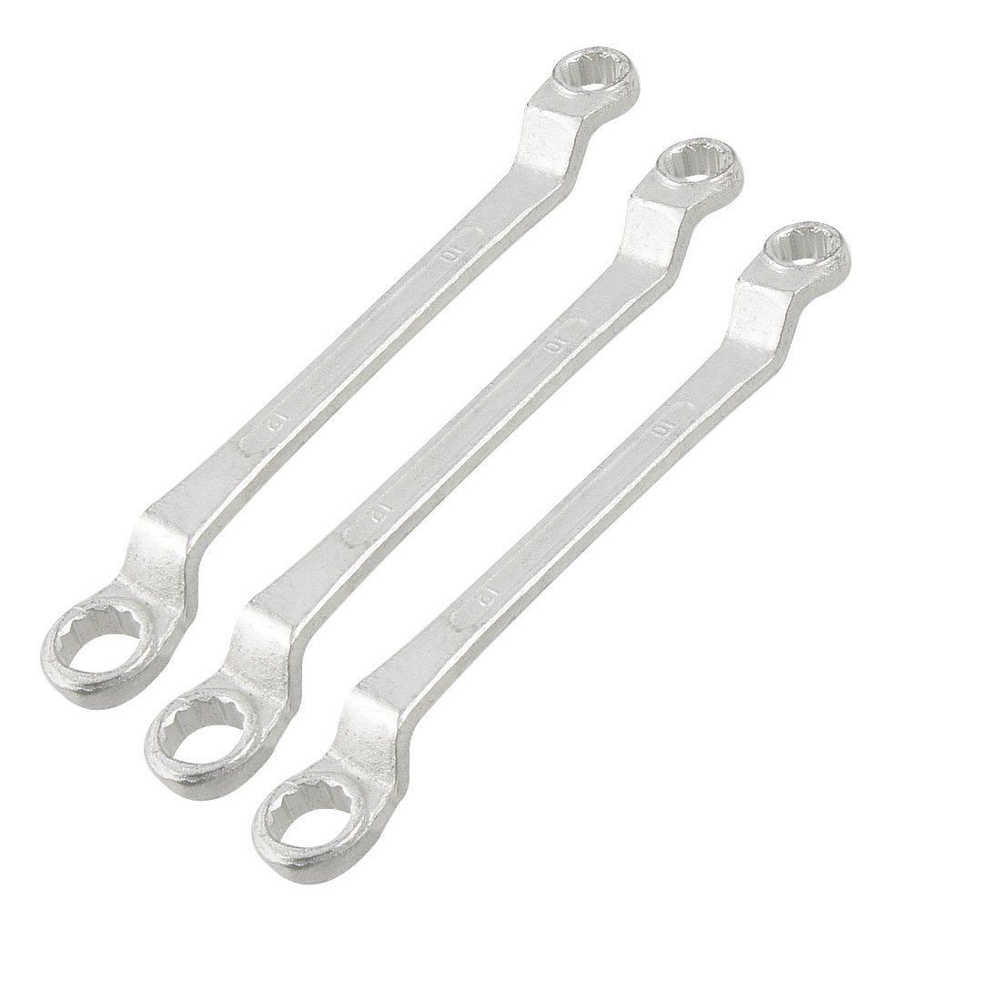 IIVVERR3 Pcs Metric 10mm 12mm Double Ended Box End Wrench Spanner 160mm(Llave inglesa de llave de extremo de caja de doble terminación de 3 piezas métricas 10 mm 12 mm 160 mm