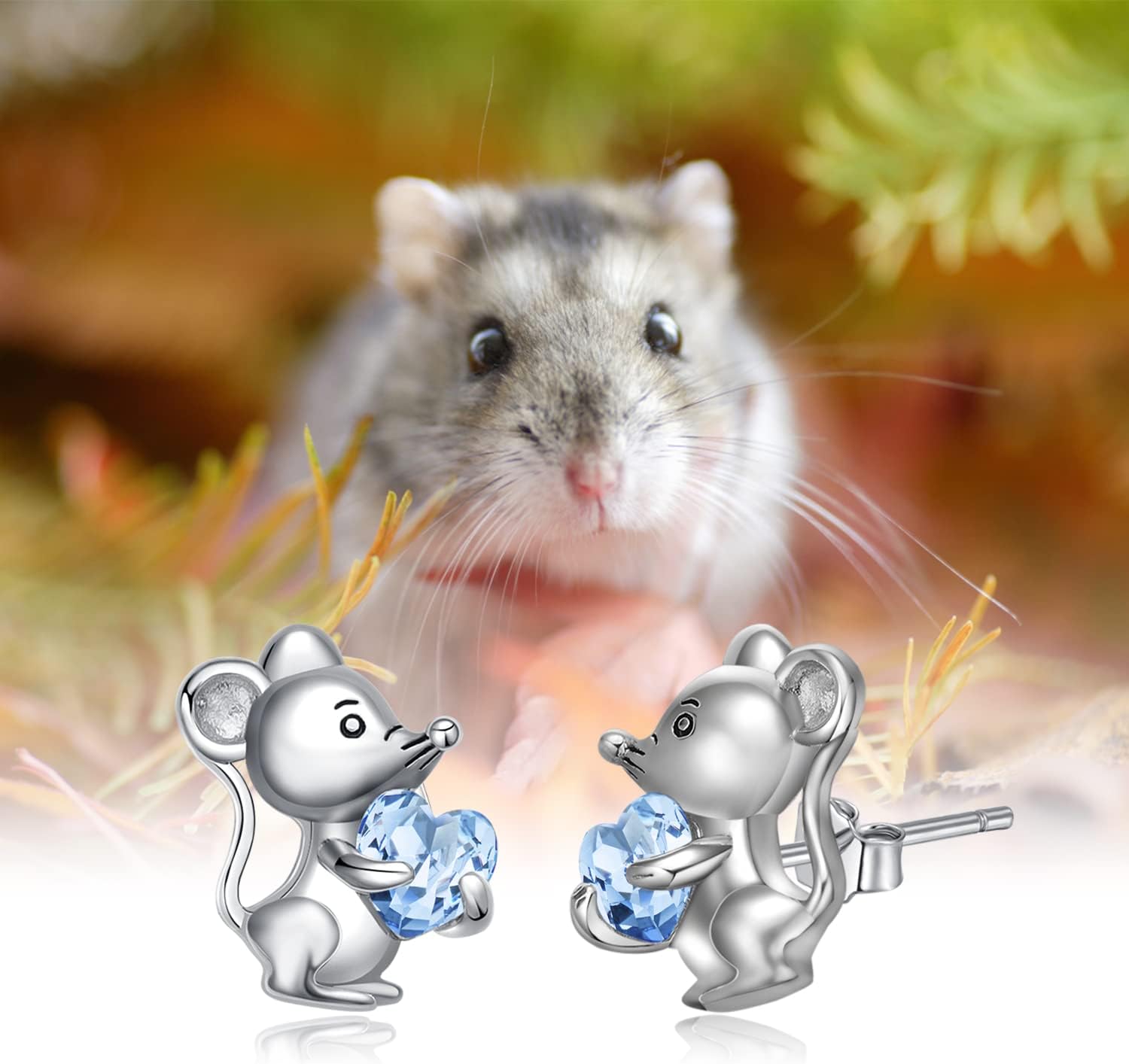 Dreamboat Hypoallergenic Animal Stud Earrings for Women 925 Sterling Silver Cute Animal Jewelry Gifts for Sensitive Ear