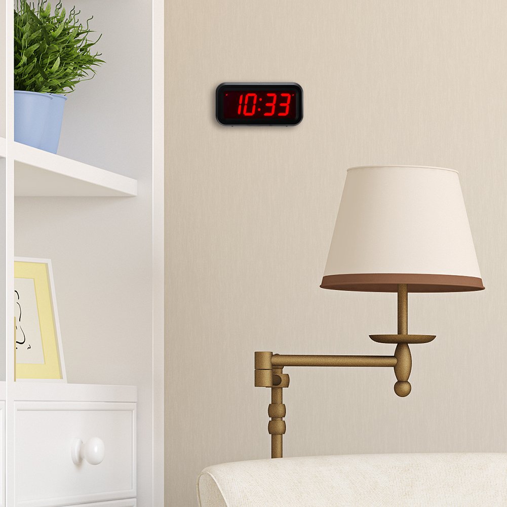 Timegyro Small Wall/Shelf/Desk Digital Clock Only Battery Operated with
