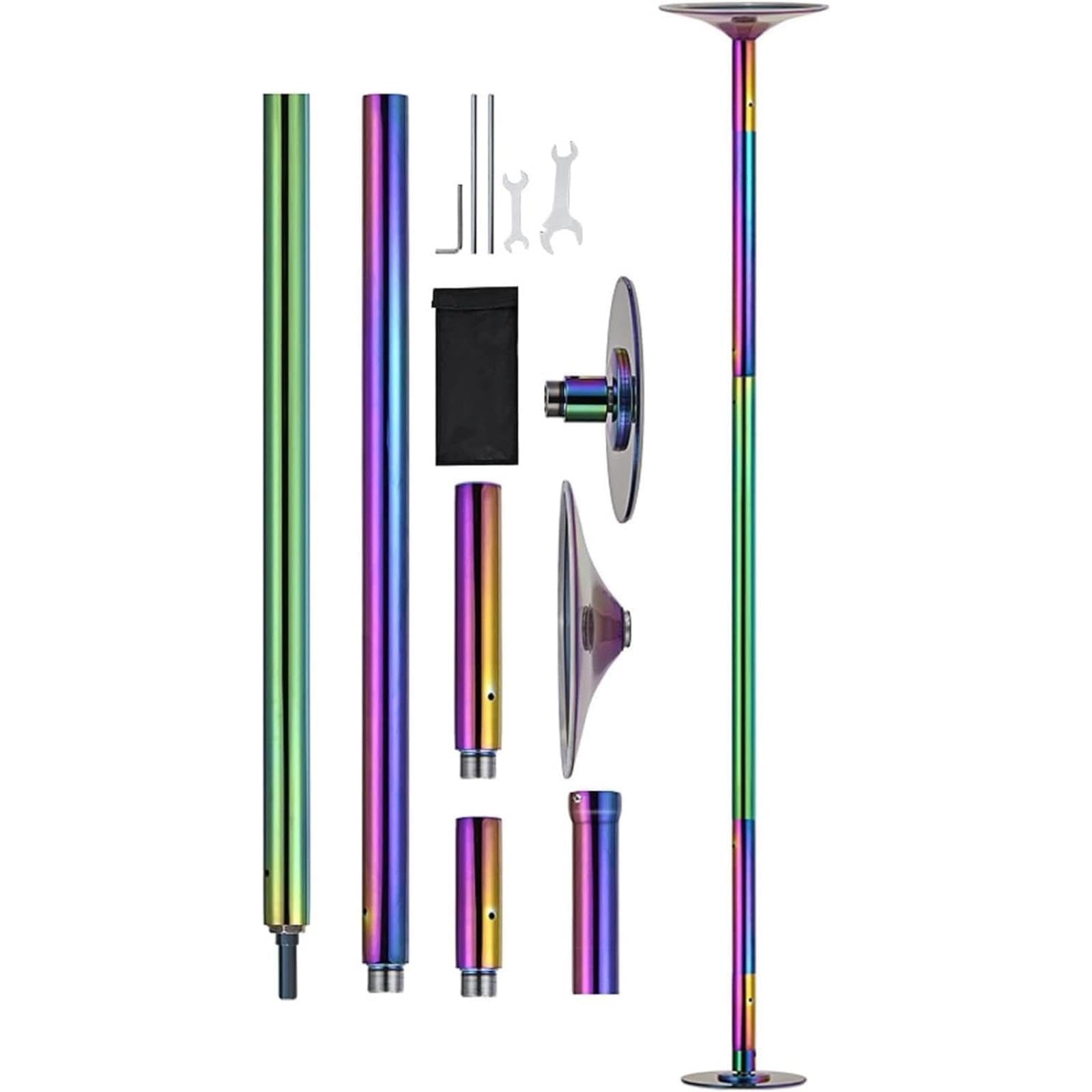 JYBNBBE Professional Removable Stripper Pole for Home & Club Use, 45mm Spinning and Static Dance Pole for Bedroom Apartment Gym,Colour-2.3m
