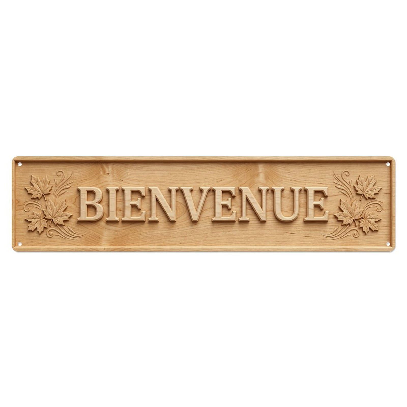 Maple Wood Light Honey Grain Welcome Metal Tin Skinny Sign Plaque Wall Decor for Cafe, Club Bar, Office, Home Garden Metal Poster 4x16Inch