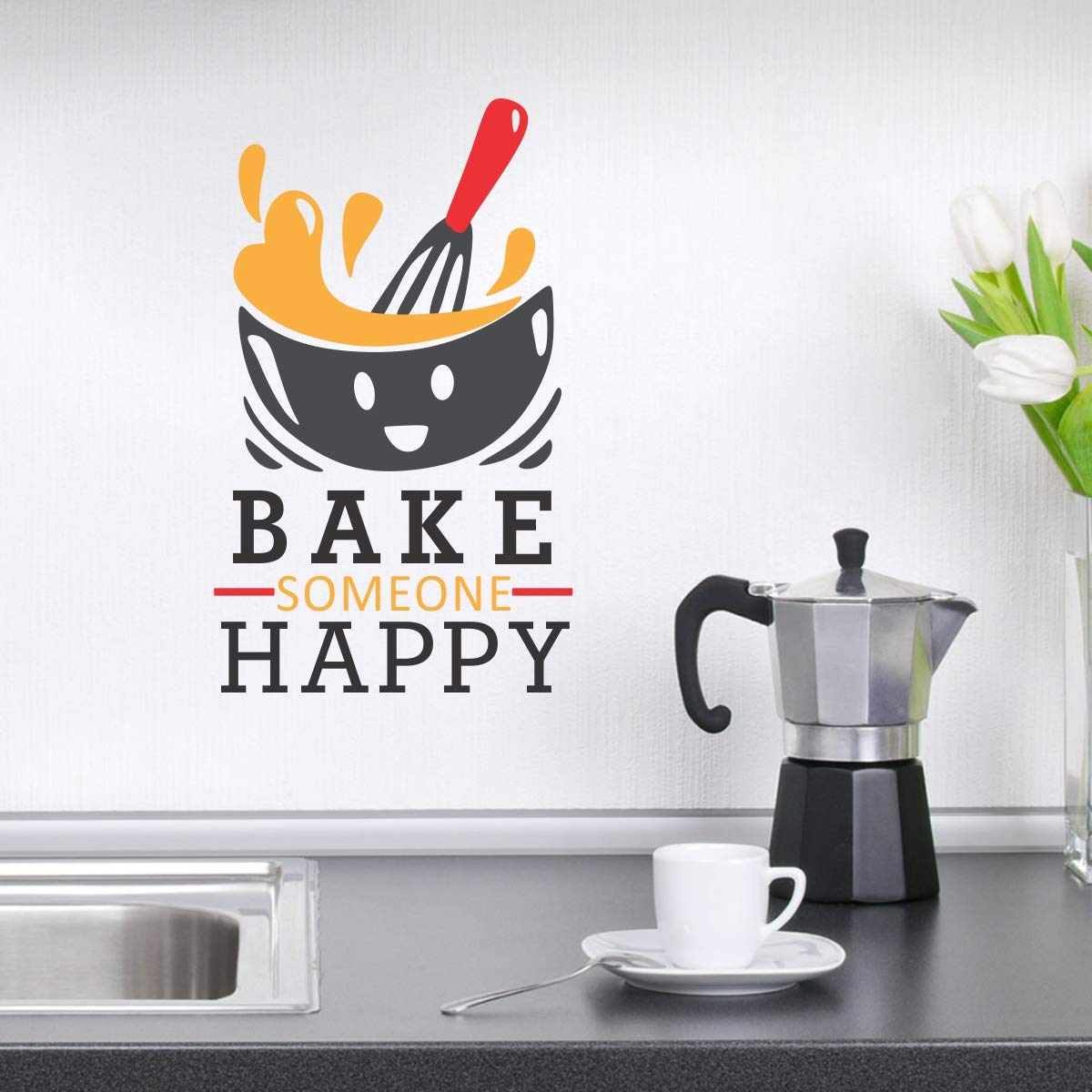 Decor Villa PVC Vinyl Bake Someone Happy 3D Decoration Kitchen Wall Sticker Decor for Kitchen Wall, Size: 58 Cm X 35 Cm, Multicolour (B081WYD465) Amazon Price History, Amazon Price Tracker