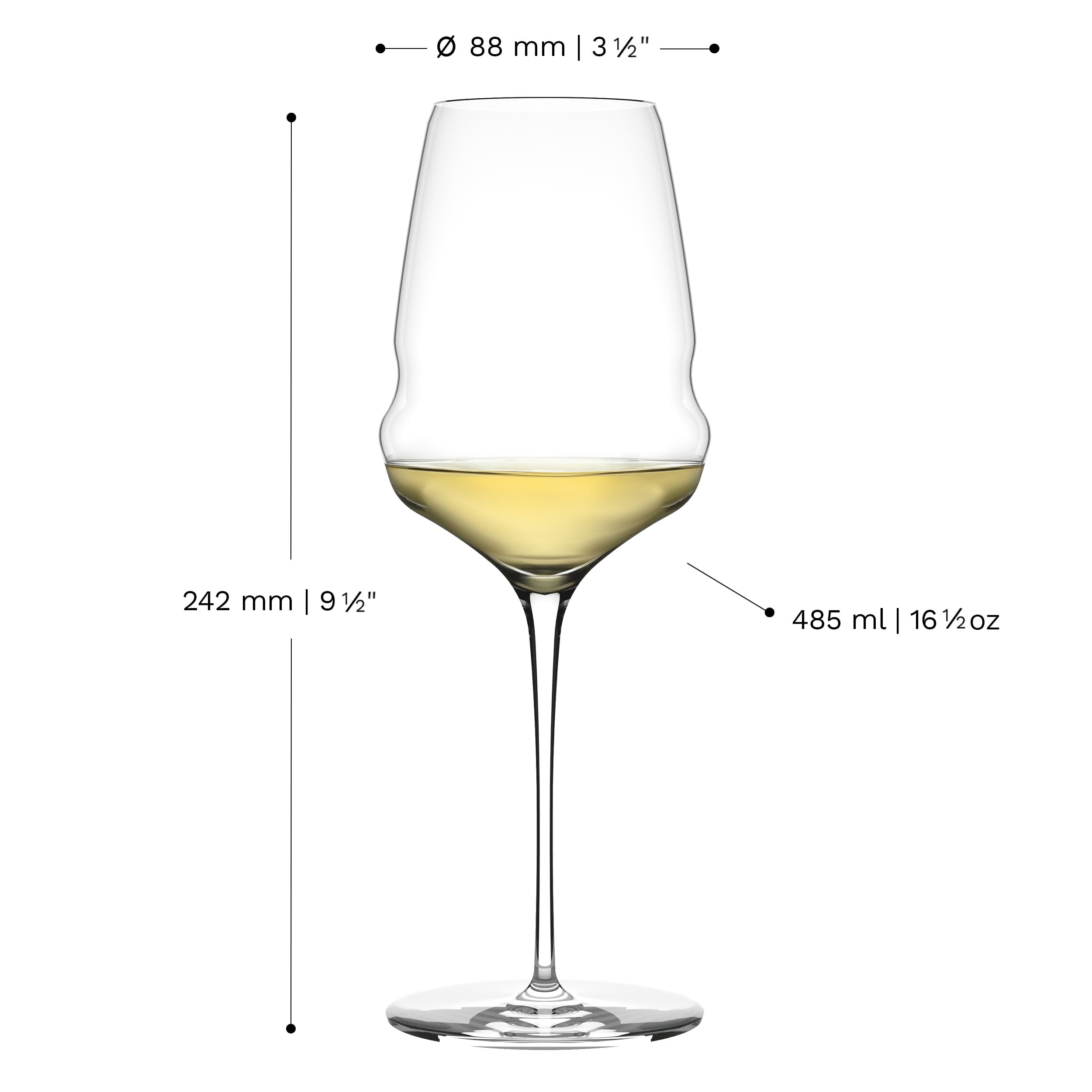 Stölzle Lausitz Kieliszki do Wina Białego Cocoon Zestaw 6 sztuk, 485 ml – Eleganckie Kieliszki do Wina Białego & Aperitifu – Kieliszki z Kryształu – Można Myć w Zmywarce