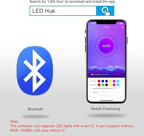 Miniatura 5 de RGBZONE Controlador LED Bluetooth, SP110E Pixel LED tiras de luz, control inteligente APP para 5V12V24V WS2812B WS2813 SK9822 APA102 SK6812 LPD8806