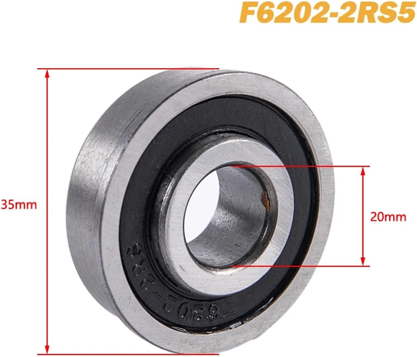 F6202-2RS Flange ABEC-1 Deep Groove Garden Trolley Ball Seal Wheelbarrow Bearing(F62022RS5)