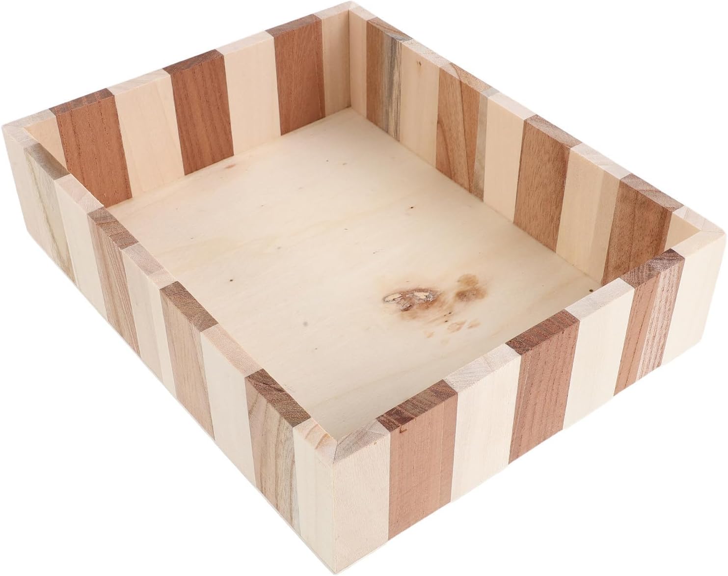 Happyyami Wooden Bathroom Storage Box with Nonslip Base, Multi-Bottle Accommodation Portable Toiletries Holder, Beige Wood Organizer for Shower and Bathroom Counter with Matte Finish