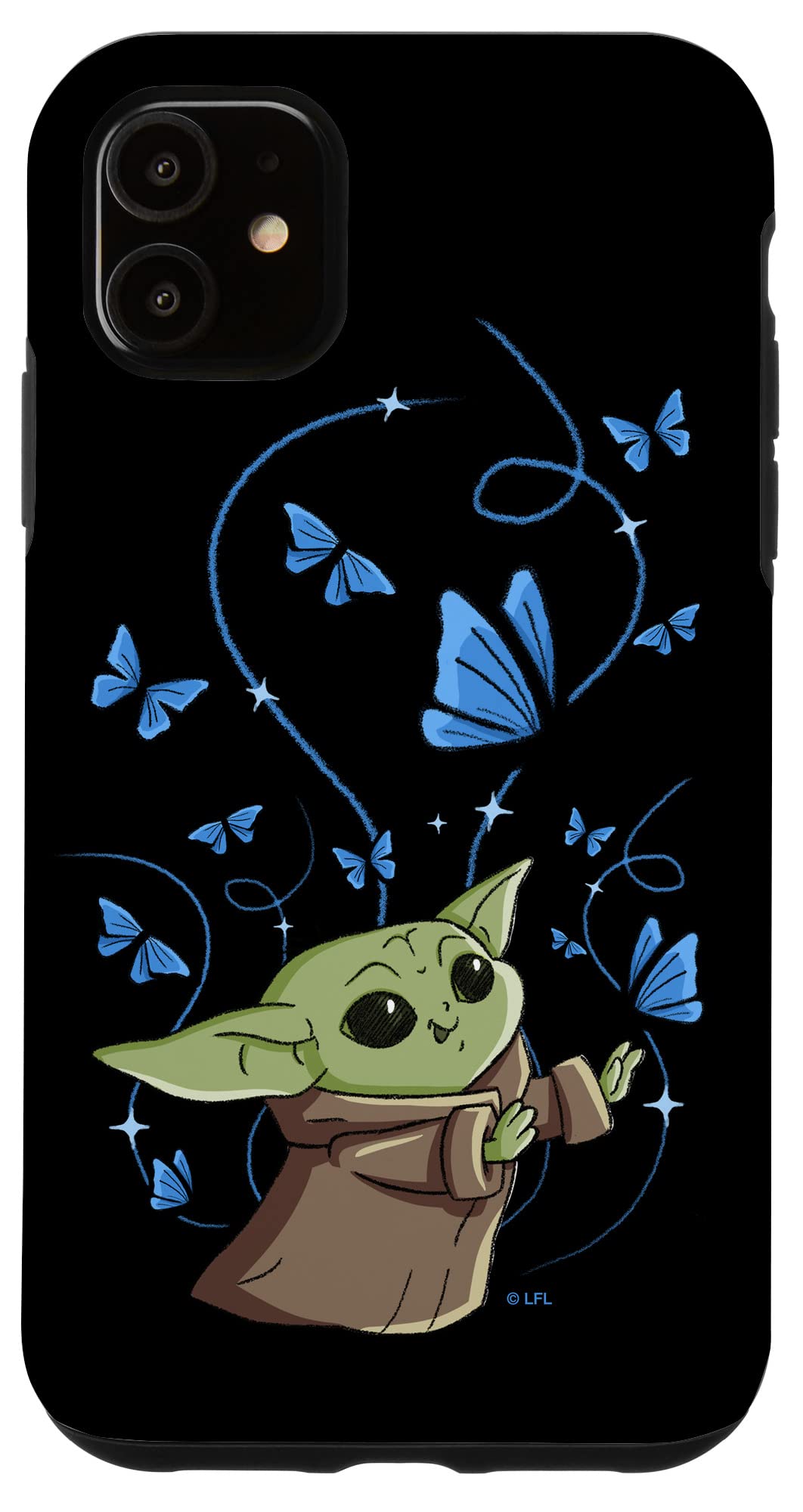 Star Wars The Mandalorian The Child with Blue Butterflies Case for iPhone 11
