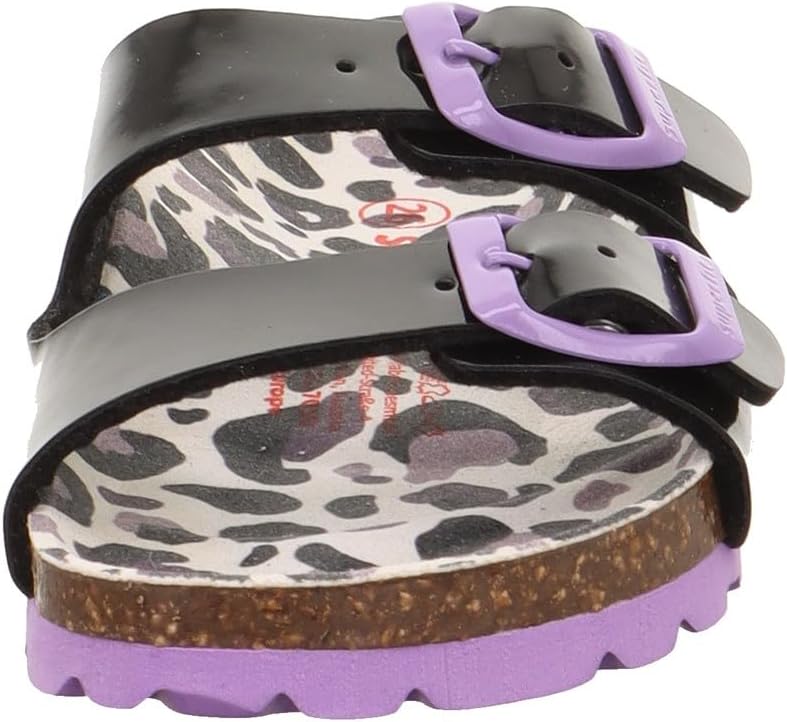 superfit Fussbettpantoffel 1800111, Mule Girls, Black and Violet 0040, 39 EU Ancho