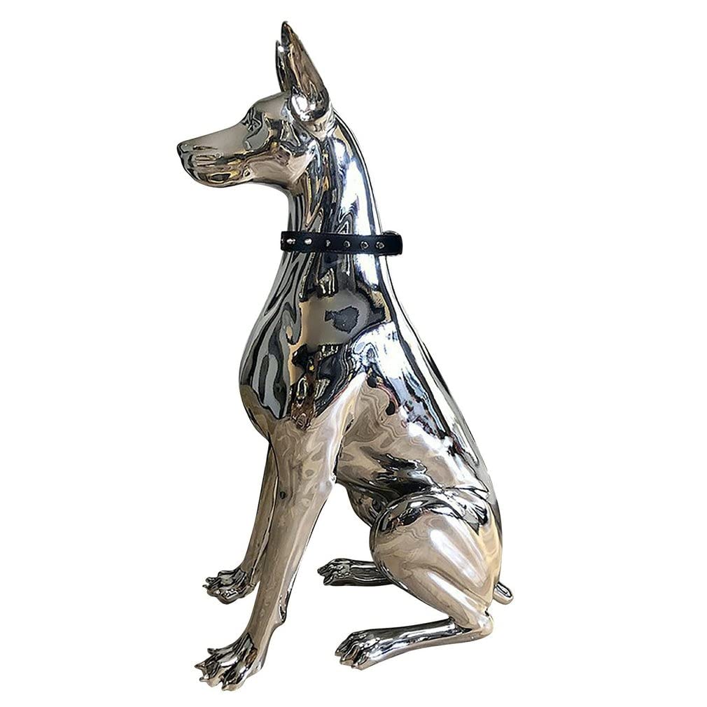 WANGZISHUO Escultura de Perro Doberman, estatuas artísticas de Animales, figurita para decoración de habitación, Estatua de Resina