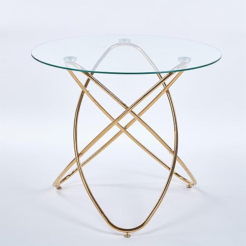 Miniatura 153 de Mesa de comedor de cristal de 51 pulgadas para 4, mesa de comedor rectangular contemporánea con parte superior de vidrio templado y patas de acero