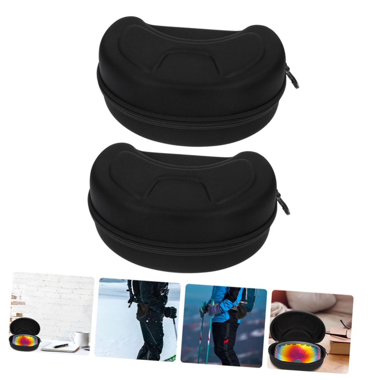 FRCOLOR Boxen Für Schneebrillen Hartschalen -brille Fall Großes Sonnenbrillenetui Brillenetuis Über Brillengläsern Skibrillenetui Schnapsgläser Brillenboxen Eva Black