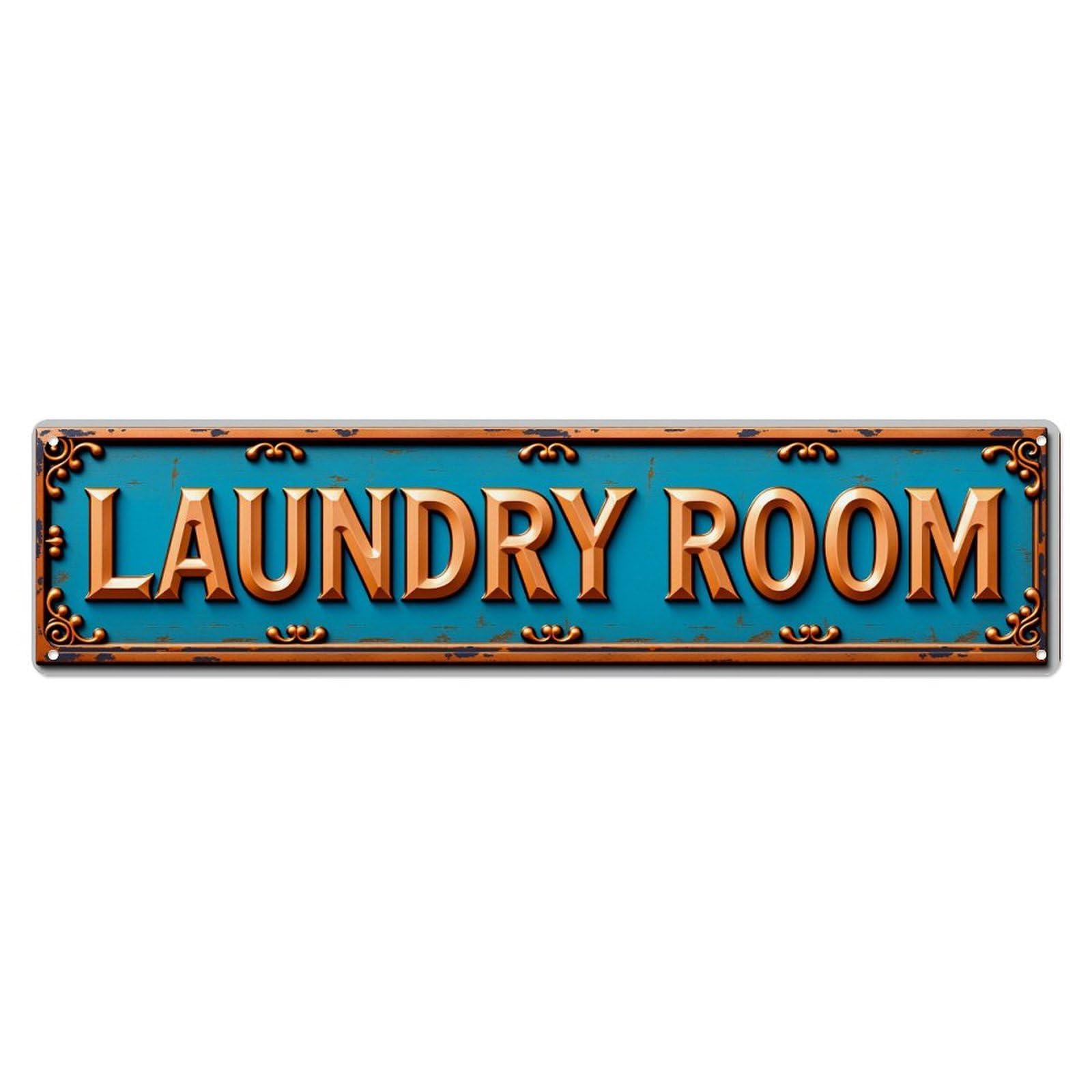 Gentinap Vintage Laundry Room Sign Pattern Print_1 Tin Sign Metal Sign Home Bar Garden Wall Decor Metal Poster 4X16 Inch