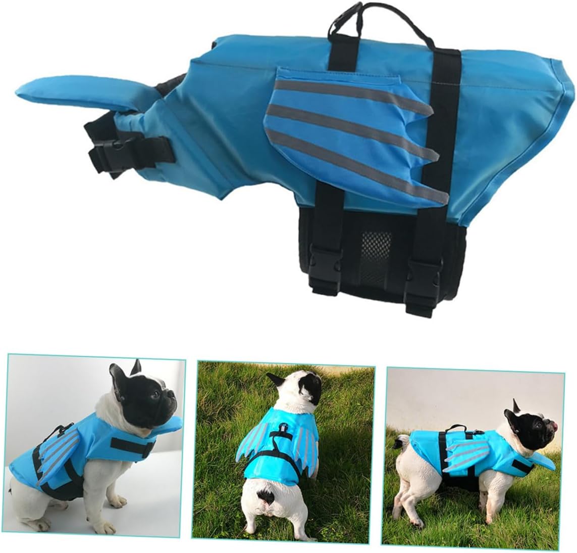 ORFOFE Reflective Blue S Breathable Dog Swimsuit and Wear-Resistant Lifejacket Vest for Outdoor Swimming Safety, Portable Puppy Preserver for Small Dogs