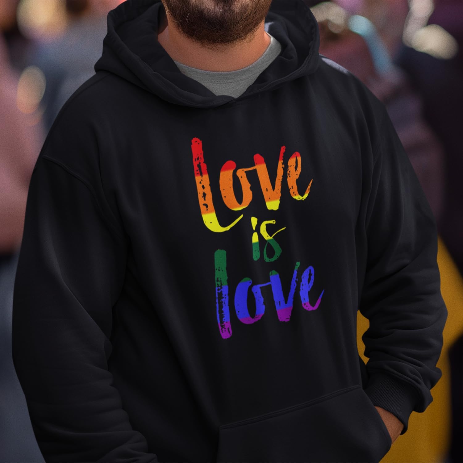 shop4ever Love is Love Gay Pride LGBTQ+ Hoodie Sweatshirts