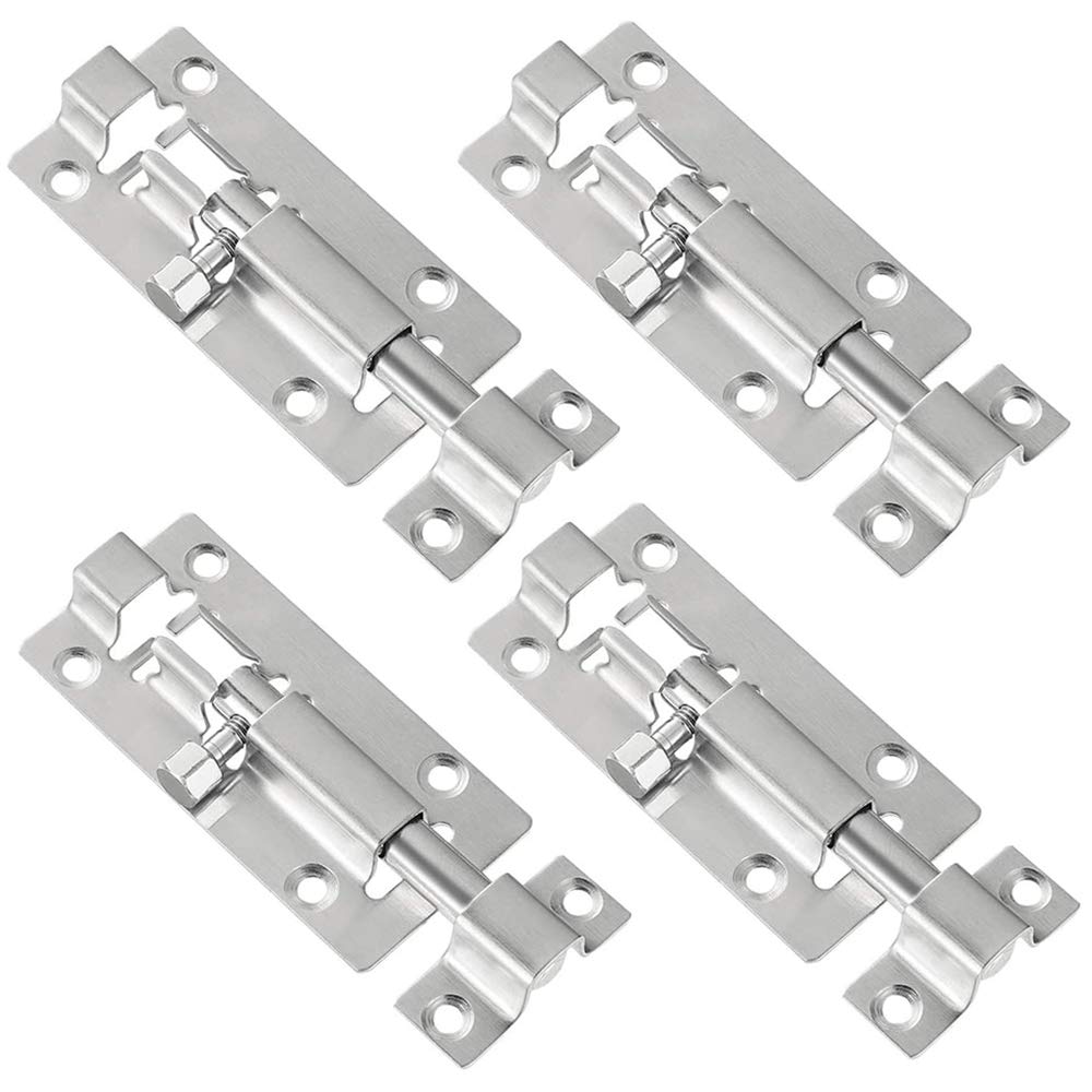 4 Pack Barrel Bolt Latch, Slide Bolt Latch 3 Inches Slide Latch Lock