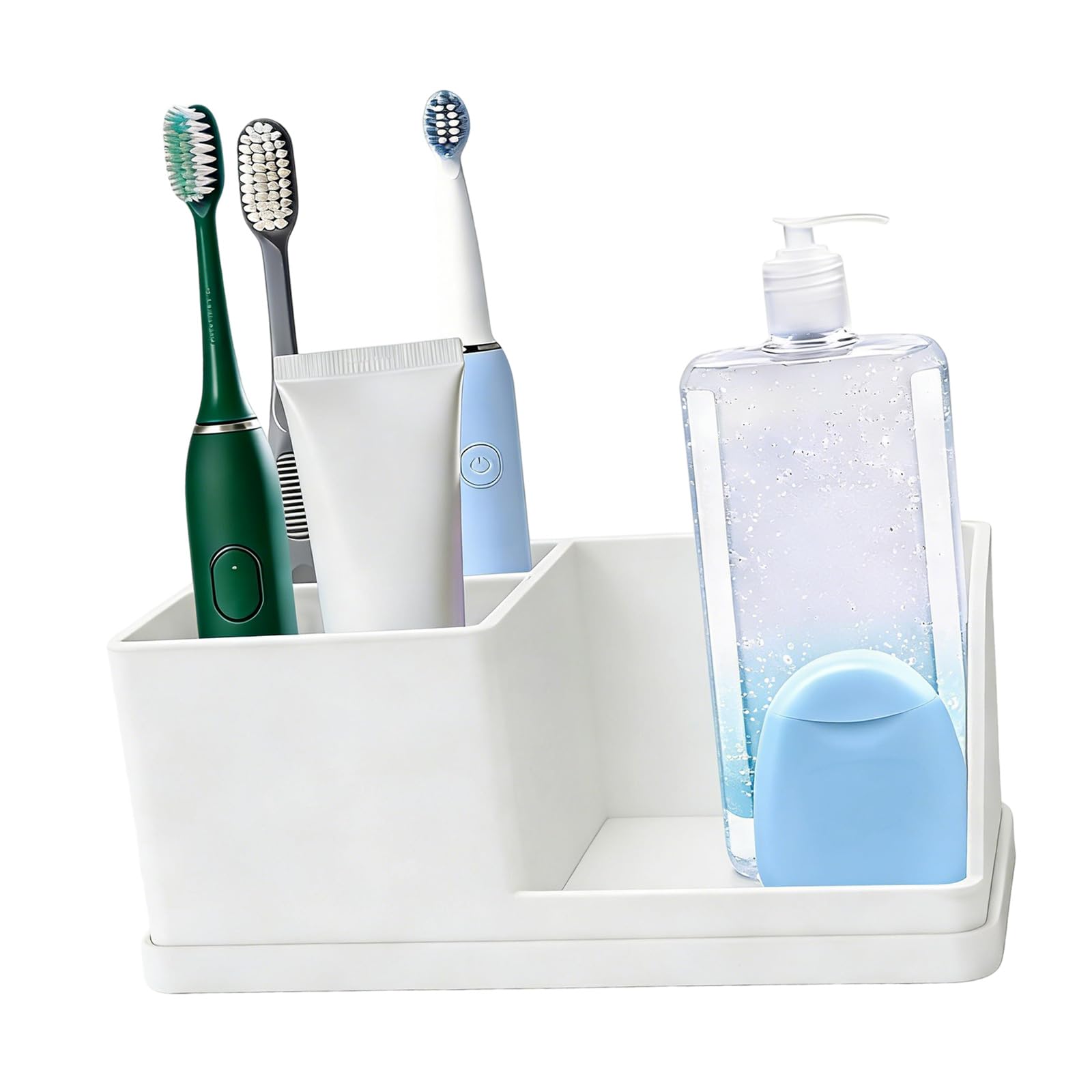 ZEPFJHE Bathroom Silicone Toothbrush Holder, Draining Countertop for Hygienic Organization Bathroom Silicone Toothbrush Holder Draining Countertop for Hygienic Organization