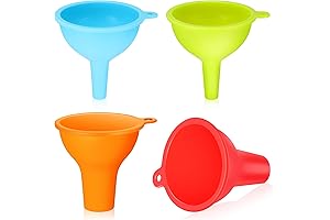 4-Piece Kitchen Funnel Set with Multi-Color Options for Easy Filling of Jars and Bottles