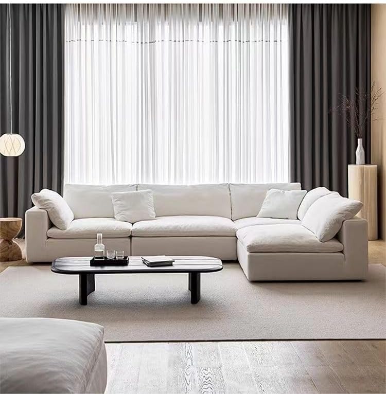 U-Shape Modular Sectional Sofa Set, Modern Nordic Velvet Fabric with Down Filling, Backless L-Shape Design, Customizable Configurations for Living Room, Apartment, Hotel