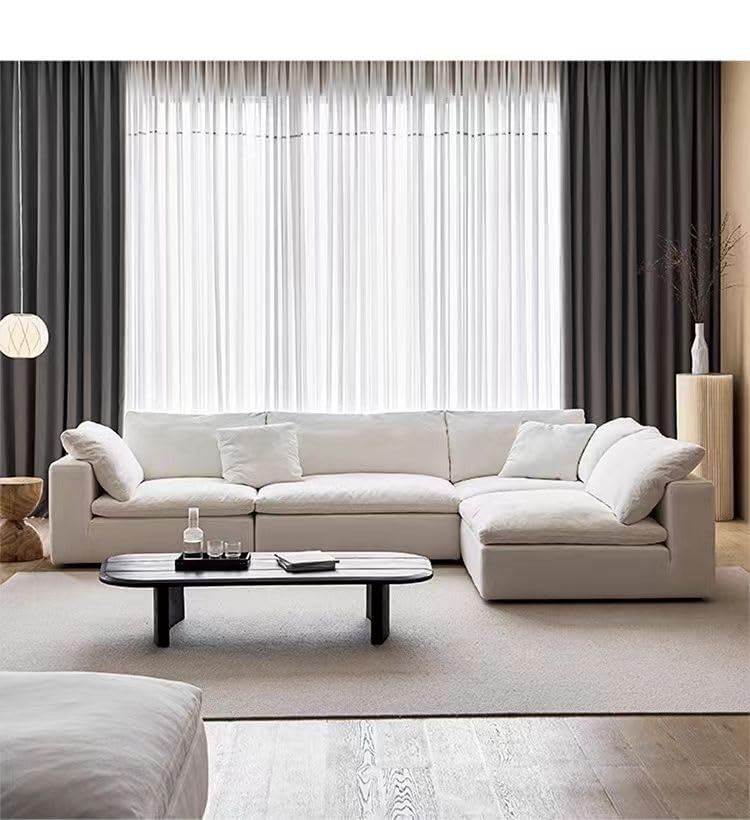 U-Shape Modular Sectional Sofa Set, Modern Nordic Velvet Fabric with Down Filling, Backless L-Shape Design, Customizable Configurations for Living Room, Apartment, Hotel