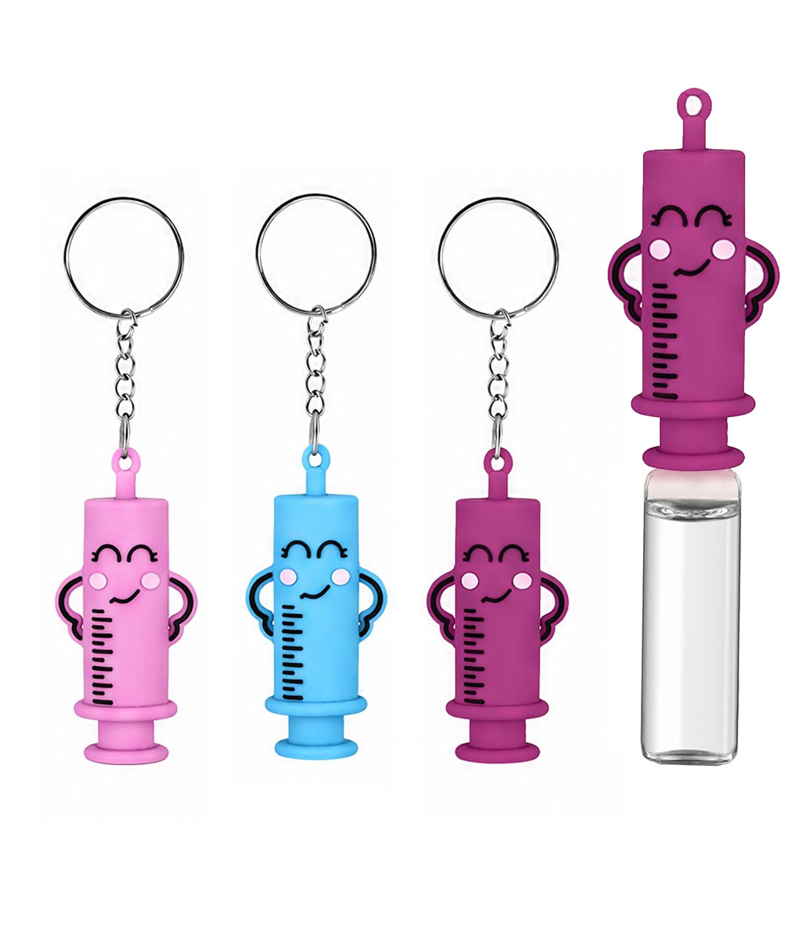 3 Pcs Soft Rubber Keychain Ampule Cutter for Doctors, Portable Bottle Opener, Multi-Color Breaker, Nurse Accessories, Ideal for Nurses Week & Graduation Gifts (Pink, Rose Red, Light Blue)-image-3