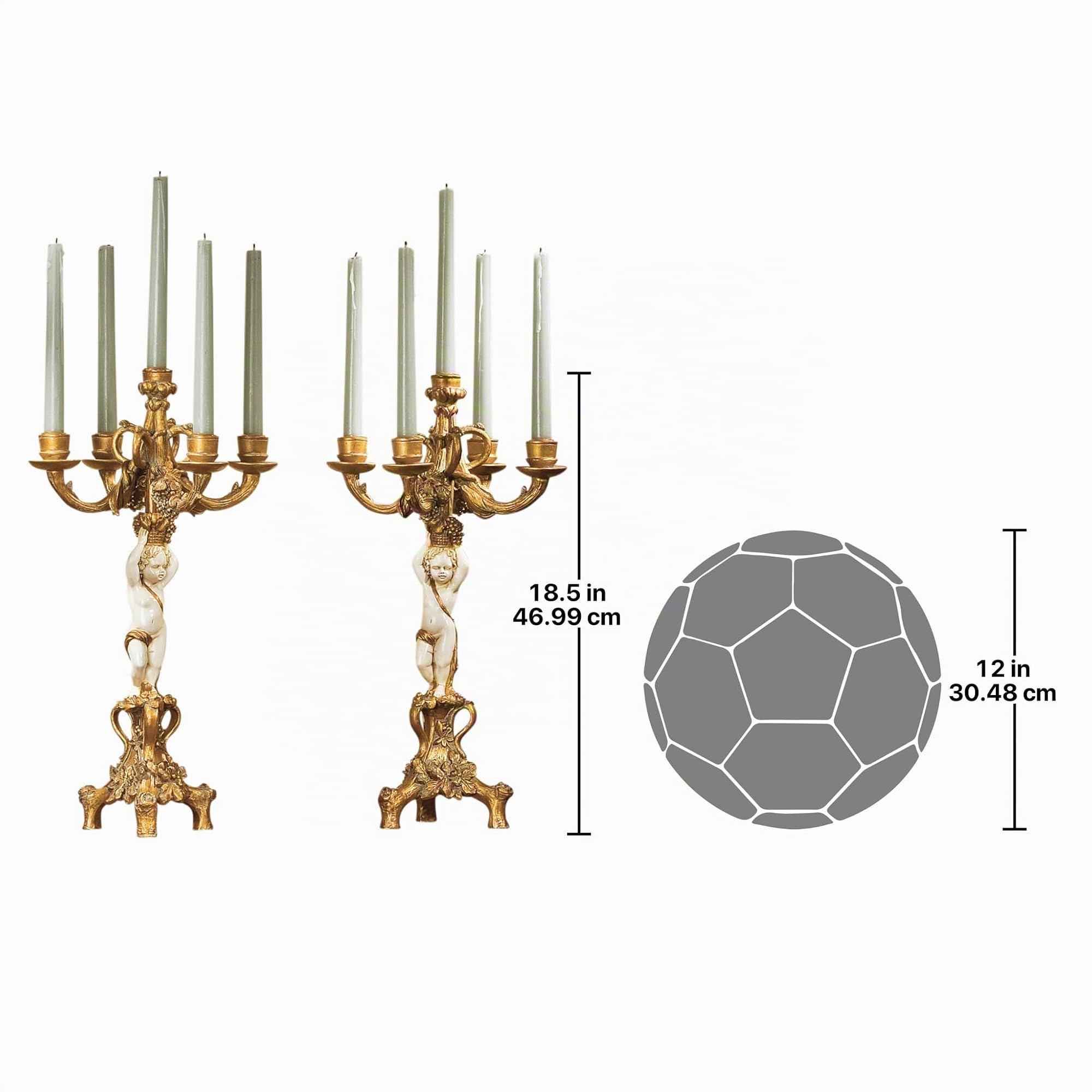 Design Toscano Candélabre la récolte du chérubin (jeu de 2)